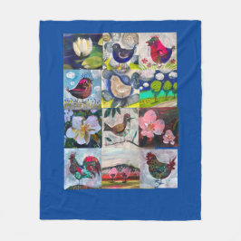 Vogeldecke und Blume Fleecedecke