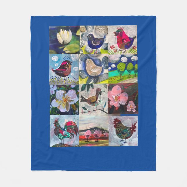 Vogeldecke und Blume Fleecedecke (Vorderseite)