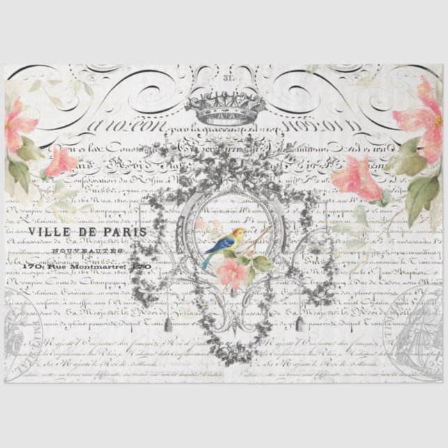 Vogeldekoupage Seidenpapier (Vorderseite)