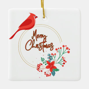 Vogeldesign mit quadratischem Ornament der Blume