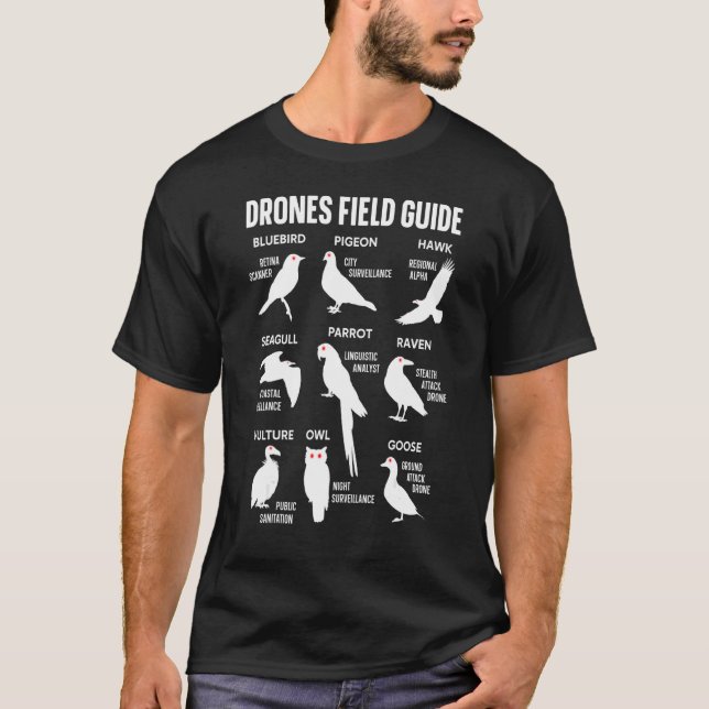 Vogeldrohnen-Feldführer sie Arenu2019t Real Bir T-Shirt (Vorderseite)