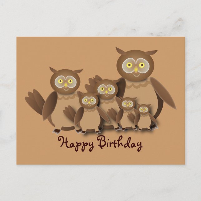 Vogelfamilie Postkarte (Vorderseite)
