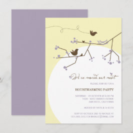 Vogelfamilie Wir haben das Nest Housewarming-Party Einladung