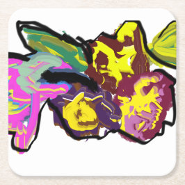 Vogelfeder Rechteckiger Pappuntersetzer