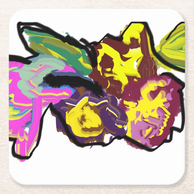 Vogelfeder Rechteckiger Pappuntersetzer (Vorderseite)