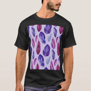 Vogelfedern: Aquarellfarben - nahtlose Illustratio T-Shirt
