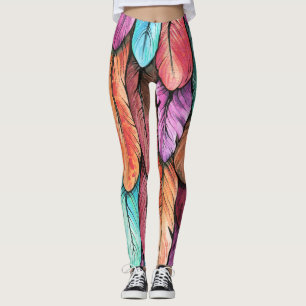 Vogelfedern, Wasserfarbe, nahtloses Muster. Leggings