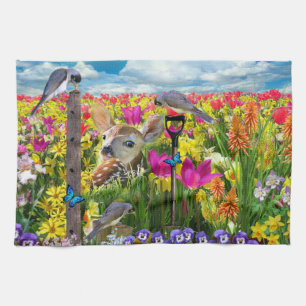 Vogelfeld von Blume Geschirrtuch
