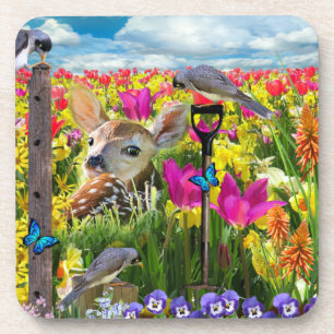 Vogelfeld von Blume Getränkeuntersetzer