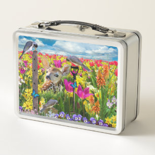 Vogelfeld von Blume Metall Brotdose