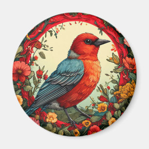 Vogelfloralkranz Naturdekoration 🐦 Magnet