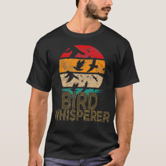 Vogelflüster-Retro-Vintage Vogelbeobachtung T-Shirt
