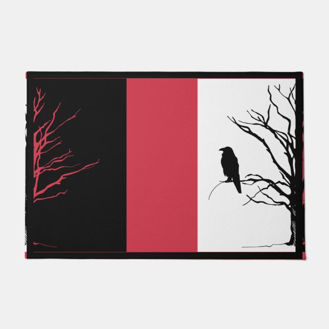 Vogelfotografie-Reihe oder Raven Fußmatte (Vorderseite)