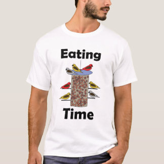 Vogelfutterstation im Garten - Fresszeit für Vogel T-Shirt