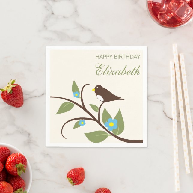 Vogelgeburtstag Serviette (Beispiel)
