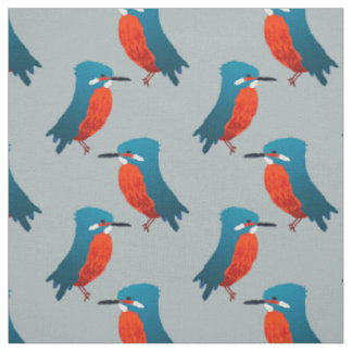 Vogelgewebe: Aquamarine blaue und scharlachrote Ki Stoff