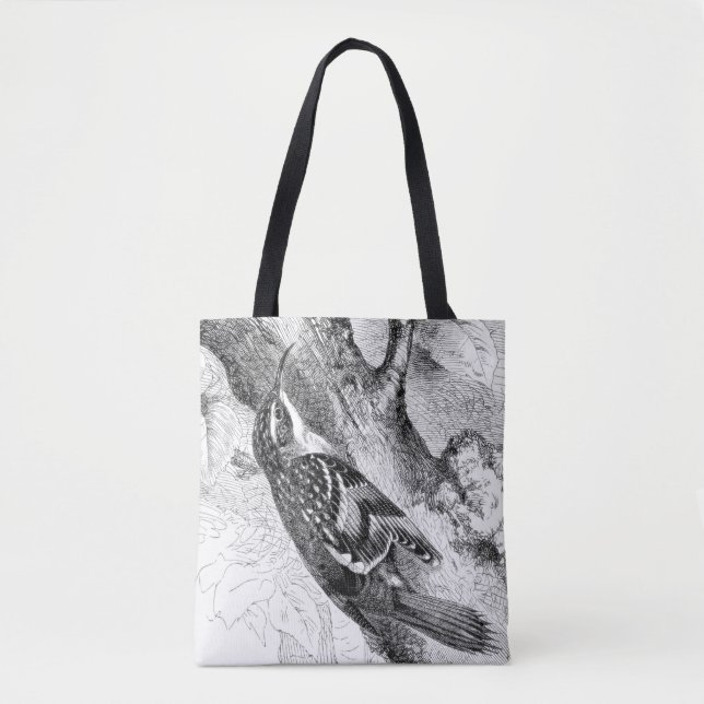 Vogelgravings - ein Treecreeper. Birdwatcher Tasche (Vorderseite)