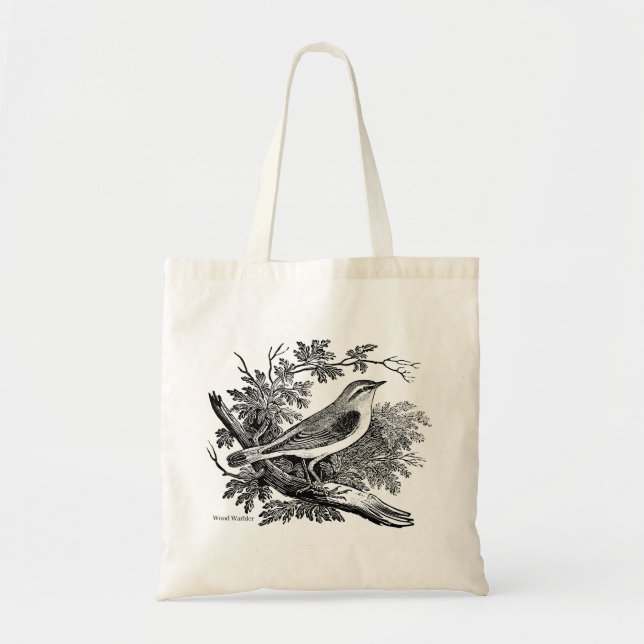 Vogelgravuren - ein Wald-Warbler Tragetasche (Vorne)
