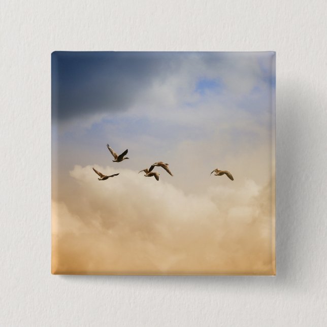 Vogelgrippe im Flug Button (Vorderseite)