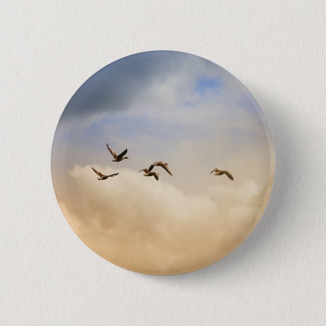 Vogelgrippe im Flug Button (Vorderseite)