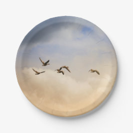 Vogelgrippe im Flug Pappteller