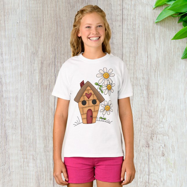 Vogelhaus und Blume T-Shirt (Von Creator hochgeladen)