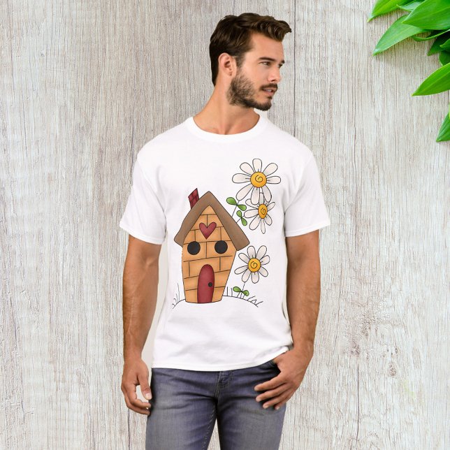 Vogelhaus und Blume T-Shirt (Von Creator hochgeladen)