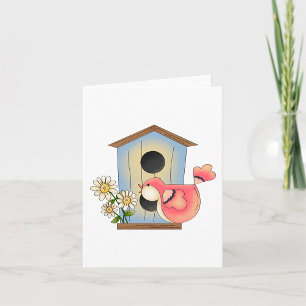 Vogelhaus und Vogel Karte