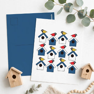 Vogelhaus Vogelhaus Bunte Vögel Vogelhaus Postkarte