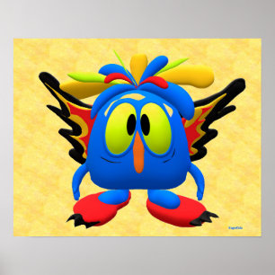Vogelhornmonster Animated Character Poster