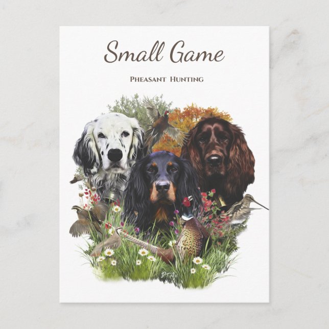Vogelhund, Fasanenjagd Postkarte (Vorderseite)