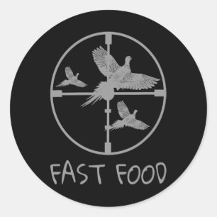 Vogeljagd Funny Hunter Fast Food Fasan Runder Aufkleber