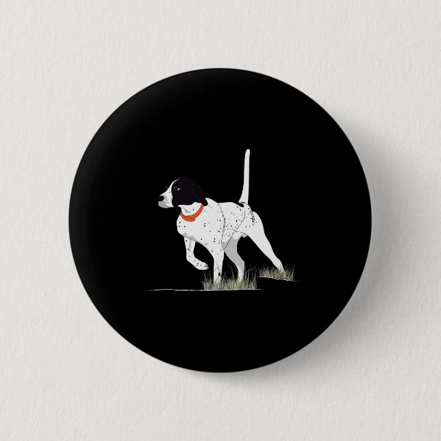 Vogeljagd Männer Englischer Zeiger Hund Gr Button (Vorderseite)