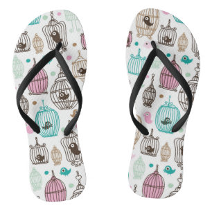 Vogelkäfig Liebe Kinder Hintergrundmuster Flip Flops