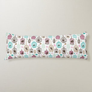 Vogelkäfig-Liebe scherzt Hintergrundmuster Seitenschläferkissen