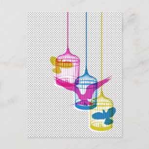 Vogelkäfig Postkarte