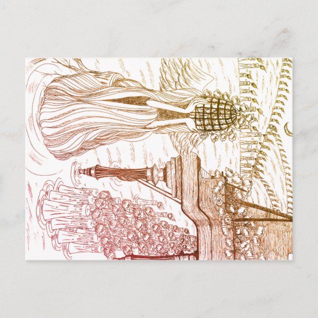 Vogelkäfig-Rosen-Postkarte Postkarte (Vorderseite)