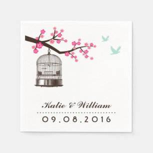 Vogelkäfig und Blume Papier Napkins für Hochzeiten Serviette