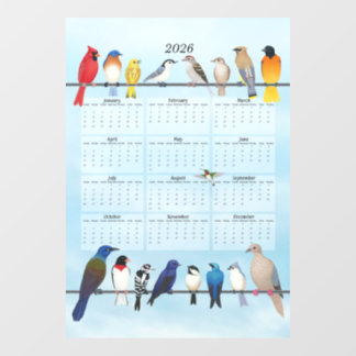 Vogelkalender 2026 fensteraufkleber