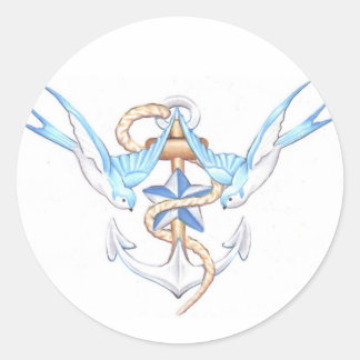 Vogelkleben Runder Aufkleber