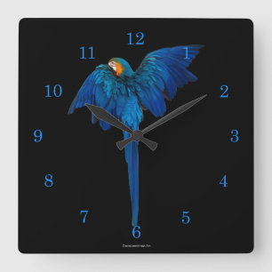 Vogelklemme Quadratische Wanduhr