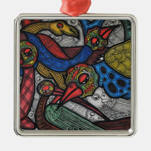 Vogelkonferenz Silbernes Ornament