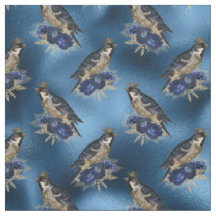 Vogelkronen mit Blume auf Blauem Meer