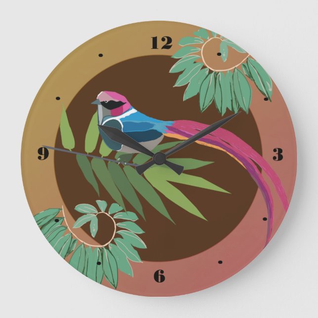 Vogelkunst Große Wanduhr (Vorderseite)