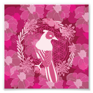Vogelleben-Blume Fotodruck