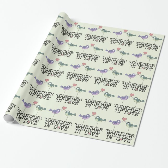 Vogelliebe für immer geschenkpapier (Ungerollt)