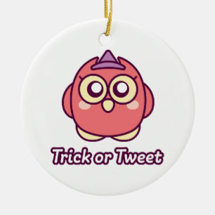 Vogelliebhaber Halloween Süße Eule Hexe Keramik Ornament