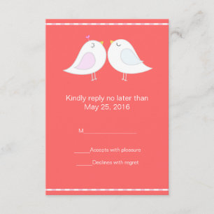 Vogelliebhaber mit RSVP-Karte mit rotem Hintergrun RSVP Karte