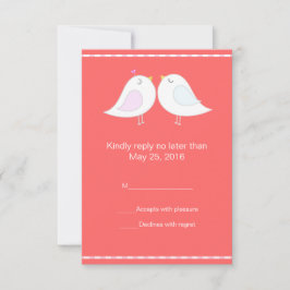 Vogelliebhaber mit RSVP-Karte mit rotem Hintergrun RSVP Karte