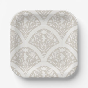 Vogellieder-Garten in Creme Pappteller